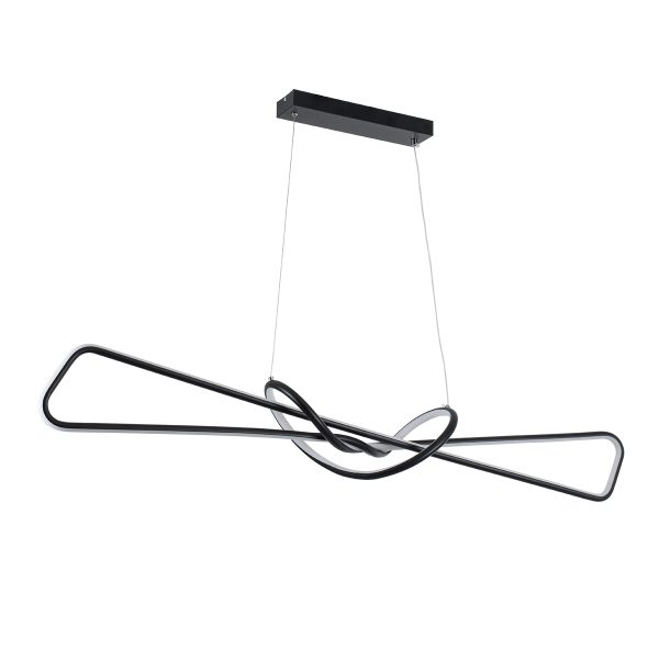 DOLORES 61279 Κρεμαστό Φωτιστικό Οροφής Design LED CCT 105W 11760lm 300° AC 220-240V - Εναλλαγή Φωτισμού μέσω Τηλεχειριστηρίου All In One Ψυχρό 6000k+Φυσικό 4500k+Θερμό 2700k Dimmable Μ110 x Π17 x Υ17.5cm - Μαύρο - 3 Years Warranty - Image 2