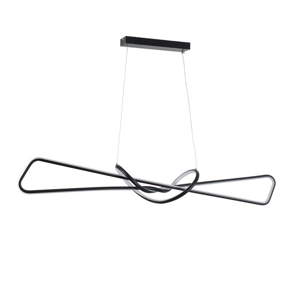 DOLORES 61279 Κρεμαστό Φωτιστικό Οροφής Design LED CCT 105W 11760lm 300° AC 220-240V - Εναλλαγή Φωτισμού μέσω Τηλεχειριστηρίου All In One Ψυχρό 6000k+Φυσικό 4500k+Θερμό 2700k Dimmable Μ110 x Π17 x Υ17.5cm - Μαύρο - 3 Years Warranty - Image 3