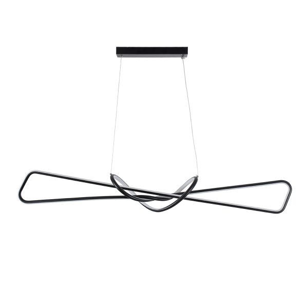 DOLORES 61279 Κρεμαστό Φωτιστικό Οροφής Design LED CCT 105W 11760lm 300° AC 220-240V - Εναλλαγή Φωτισμού μέσω Τηλεχειριστηρίου All In One Ψυχρό 6000k+Φυσικό 4500k+Θερμό 2700k Dimmable Μ110 x Π17 x Υ17.5cm - Μαύρο - 3 Years Warranty - Image 4