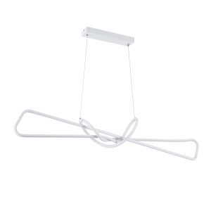 DOLORES 61280 Κρεμαστό Φωτιστικό Οροφής Design LED CCT 105W 11760lm 300° AC 220-240V – Εναλλαγή Φωτισμού μέσω Τηλεχειριστηρίου All In One Ψυχρό 6000k+Φυσικό 4500k+Θερμό 2700k Dimmable Μ110 x Π17 x Υ17.5cm – Λευκό – 3 Years Warranty