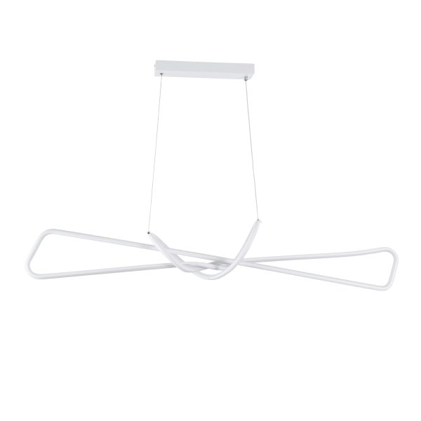 DOLORES 61280 Κρεμαστό Φωτιστικό Οροφής Design LED CCT 105W 11760lm 300° AC 220-240V - Εναλλαγή Φωτισμού μέσω Τηλεχειριστηρίου All In One Ψυχρό 6000k+Φυσικό 4500k+Θερμό 2700k Dimmable Μ110 x Π17 x Υ17.5cm - Λευκό - 3 Years Warranty - Image 4