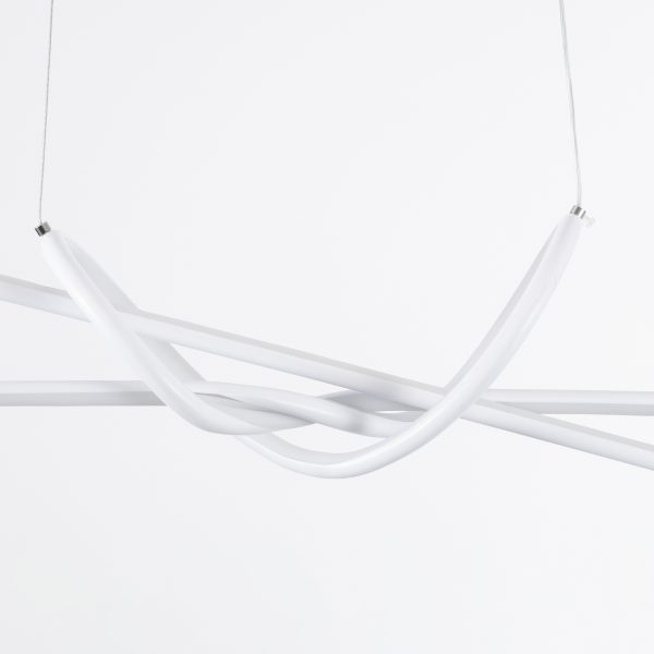DOLORES 61280 Κρεμαστό Φωτιστικό Οροφής Design LED CCT 105W 11760lm 300° AC 220-240V - Εναλλαγή Φωτισμού μέσω Τηλεχειριστηρίου All In One Ψυχρό 6000k+Φυσικό 4500k+Θερμό 2700k Dimmable Μ110 x Π17 x Υ17.5cm - Λευκό - 3 Years Warranty - Image 5
