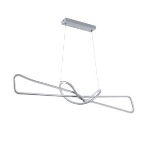 DOLORES 61281 Κρεμαστό Φωτιστικό Οροφής Design LED CCT 105W 11760lm 300° AC 220-240V – Εναλλαγή Φωτισμού μέσω Τηλεχειριστηρίου All In One Ψυχρό 6000k+Φυσικό 4500k+Θερμό 2700k Dimmable Μ110 x Π17 x Υ17.5cm – Νίκελ Ασημί Βούρτσας – 3 Years Warran