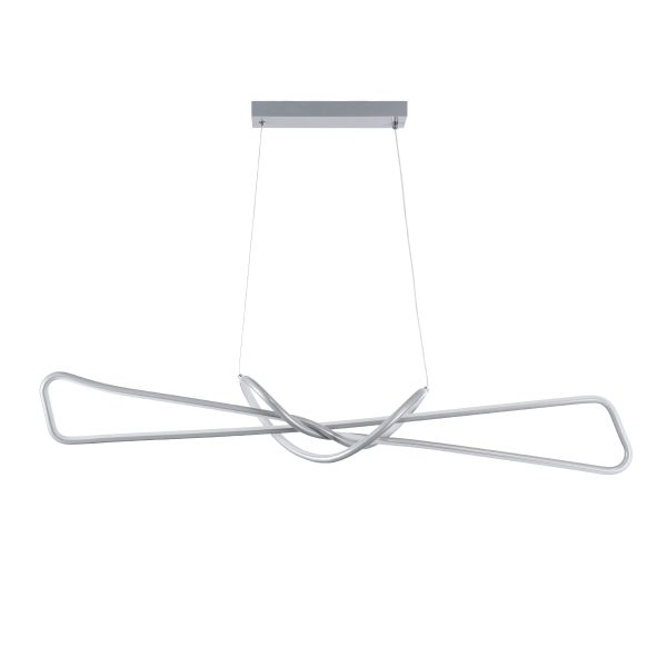 DOLORES 61281 Κρεμαστό Φωτιστικό Οροφής Design LED CCT 105W 11760lm 300° AC 220-240V - Εναλλαγή Φωτισμού μέσω Τηλεχειριστηρίου All In One Ψυχρό 6000k+Φυσικό 4500k+Θερμό 2700k Dimmable Μ110 x Π17 x Υ17.5cm - Νίκελ Ασημί Βούρτσας - 3 Years Warran - Image 4