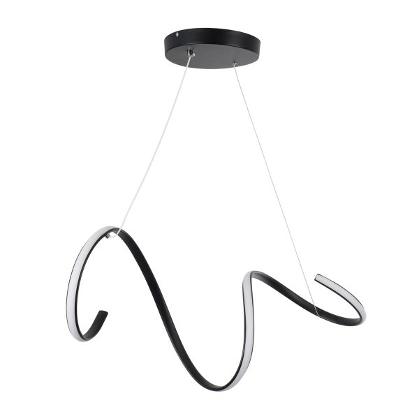 SPIRALE 61283 Κρεμαστό Φωτιστικό Οροφής Design LED CCT 75W 8400lm 300° AC 220-240V - Εναλλαγή Φωτισμού μέσω Τηλεχειριστηρίου All In One Ψυχρό 6000k+Φυσικό 4500k+Θερμό 2700k Dimmable Μ72 x Π25 x Υ30cm - Μαύρο - 3 Years Warranty - Image 2