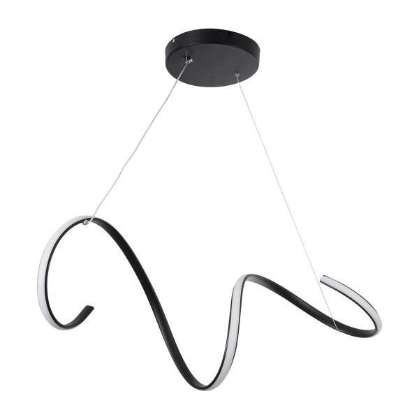 SPIRALE 61283 Κρεμαστό Φωτιστικό Οροφής Design LED CCT 75W 8400lm 300° AC 220-240V - Εναλλαγή Φωτισμού μέσω Τηλεχειριστηρίου All In One Ψυχρό 6000k+Φυσικό 4500k+Θερμό 2700k Dimmable Μ72 x Π25 x Υ30cm - Μαύρο - 3 Years Warranty - Image 4