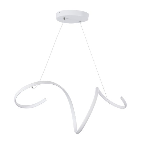 SPIRALE 61284 Κρεμαστό Φωτιστικό Οροφής Design LED CCT 75W 8400lm 300° AC 220-240V - Εναλλαγή Φωτισμού μέσω Τηλεχειριστηρίου All In One Ψυχρό 6000k+Φυσικό 4500k+Θερμό 2700k Dimmable Μ72 x Π25 x Υ30cm - Λευκό - 3 Years Warranty - Image 2