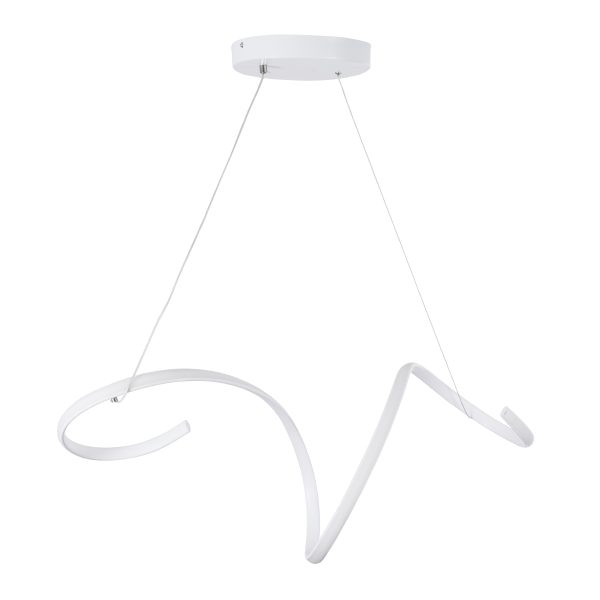 SPIRALE 61284 Κρεμαστό Φωτιστικό Οροφής Design LED CCT 75W 8400lm 300° AC 220-240V - Εναλλαγή Φωτισμού μέσω Τηλεχειριστηρίου All In One Ψυχρό 6000k+Φυσικό 4500k+Θερμό 2700k Dimmable Μ72 x Π25 x Υ30cm - Λευκό - 3 Years Warranty - Image 3
