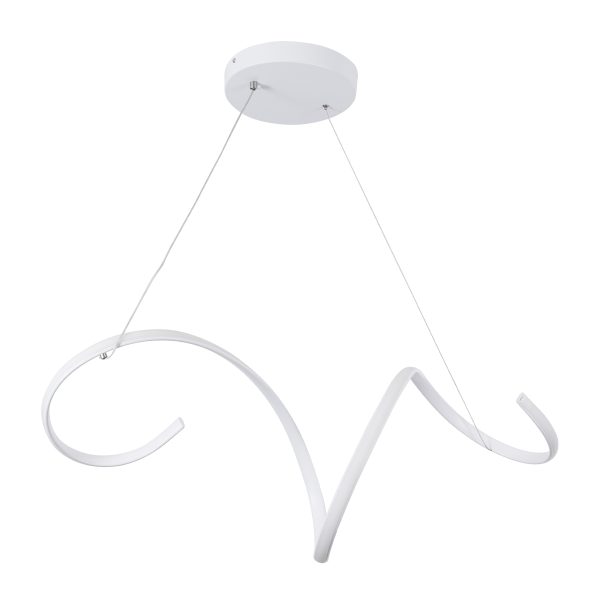SPIRALE 61284 Κρεμαστό Φωτιστικό Οροφής Design LED CCT 75W 8400lm 300° AC 220-240V - Εναλλαγή Φωτισμού μέσω Τηλεχειριστηρίου All In One Ψυχρό 6000k+Φυσικό 4500k+Θερμό 2700k Dimmable Μ72 x Π25 x Υ30cm - Λευκό - 3 Years Warranty - Image 4