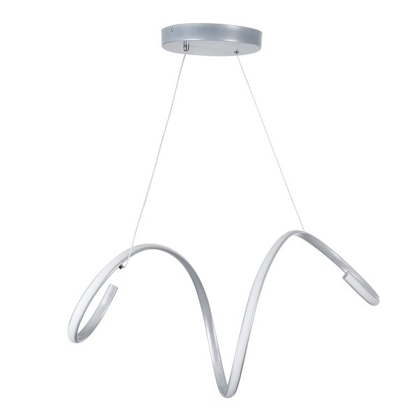 SPIRALE 61285 Κρεμαστό Φωτιστικό Οροφής Design LED CCT 75W 8400lm 300° AC 220-240V - Εναλλαγή Φωτισμού μέσω Τηλεχειριστηρίου All In One Ψυχρό 6000k+Φυσικό 4500k+Θερμό 2700k Dimmable Μ72 x Π25 x Υ30cm - Νίκελ Ασημί Βούρτσας - 3 Years Warranty - Image 3