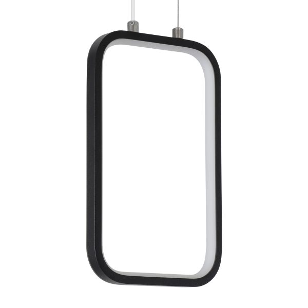 DEROBA 61298 Κρεμαστό Φωτιστικό Οροφής Linear Design LED CCT 12W 1320lm 360° AC 220-240V - Εναλλαγή Φωτισμού μέσω Διακόπτη On/Off All In One Ψυχρό 6000k+Φυσικό 4500k+Θερμό 2700k Μ16 x Π1.6 x Υ25.5cm - Μαύρο - 3 Years Warranty - Image 2