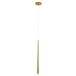 TEARS 61310 Κρεμαστό Φωτιστικό Οροφής Design LED CCT 3W 330lm 180° AC 220-240V – Εναλλαγή Φωτισμού μέσω Διακόπτη On/Off All In One Ψυχρό 6000k+Φυσικό 4500k+Θερμό 2700k Φ3.2 x Υ51.5cm – Χρυσό Βούρτσας – 3 Years Warranty