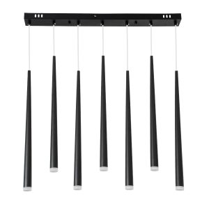TEARS 61311 Κρεμαστό Φωτιστικό Οροφής Design LED CCT 21W 2310lm 180° AC 220-240V – Εναλλαγή Φωτισμού μέσω Τηλεχειριστηρίου All In One Ψυχρό 6000k+Φυσικό 4500k+Θερμό 2700k Dimmable Μ70 x Π3.2 x Υ60cm – Μαύρο – 3 Years Warranty