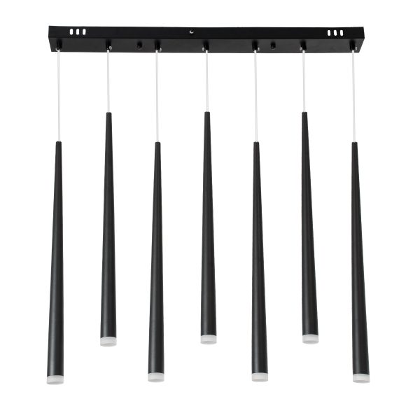 TEARS 61311 Κρεμαστό Φωτιστικό Οροφής Design LED CCT 21W 2310lm 180° AC 220-240V - Εναλλαγή Φωτισμού μέσω Τηλεχειριστηρίου All In One Ψυχρό 6000k+Φυσικό 4500k+Θερμό 2700k Dimmable Μ70 x Π3.2 x Υ60cm - Μαύρο - 3 Years Warranty - Image 2