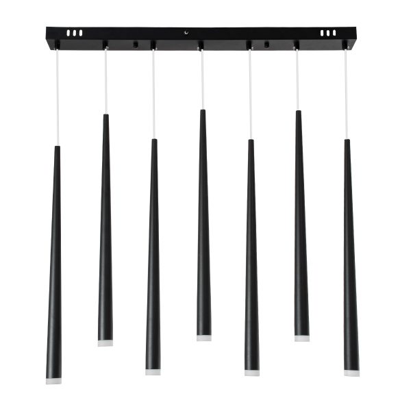 TEARS 61311 Κρεμαστό Φωτιστικό Οροφής Design LED CCT 21W 2310lm 180° AC 220-240V - Εναλλαγή Φωτισμού μέσω Τηλεχειριστηρίου All In One Ψυχρό 6000k+Φυσικό 4500k+Θερμό 2700k Dimmable Μ70 x Π3.2 x Υ60cm - Μαύρο - 3 Years Warranty - Image 3