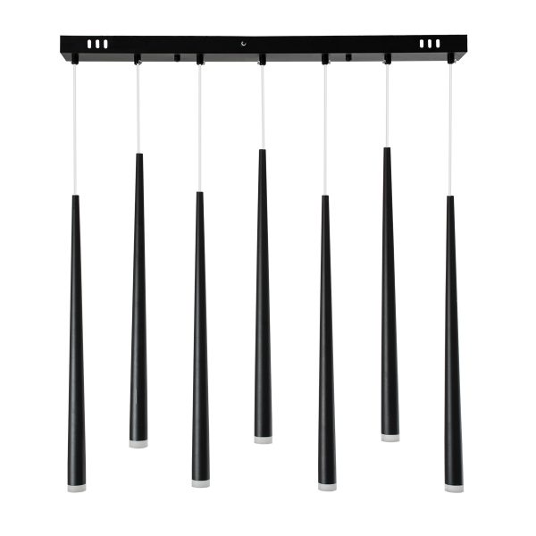 TEARS 61311 Κρεμαστό Φωτιστικό Οροφής Design LED CCT 21W 2310lm 180° AC 220-240V - Εναλλαγή Φωτισμού μέσω Τηλεχειριστηρίου All In One Ψυχρό 6000k+Φυσικό 4500k+Θερμό 2700k Dimmable Μ70 x Π3.2 x Υ60cm - Μαύρο - 3 Years Warranty - Image 4