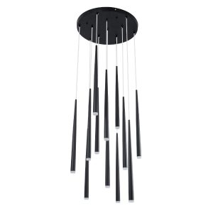 TEARS 61313 Κρεμαστό Φωτιστικό Οροφής Design LED CCT 36W 3960lm 180° AC 220-240V – Εναλλαγή Φωτισμού μέσω Τηλεχειριστηρίου All In One Ψυχρό 6000k+Φυσικό 4500k+Θερμό 2700k Dimmable Φ60 x Υ51.5cm – Μαύρο – 3 Years Warranty