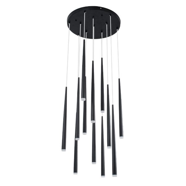 TEARS 61313 Κρεμαστό Φωτιστικό Οροφής Design LED CCT 36W 3960lm 180° AC 220-240V - Εναλλαγή Φωτισμού μέσω Τηλεχειριστηρίου All In One Ψυχρό 6000k+Φυσικό 4500k+Θερμό 2700k Dimmable Φ60 x Υ51.5cm - Μαύρο - 3 Years Warranty - Image 2
