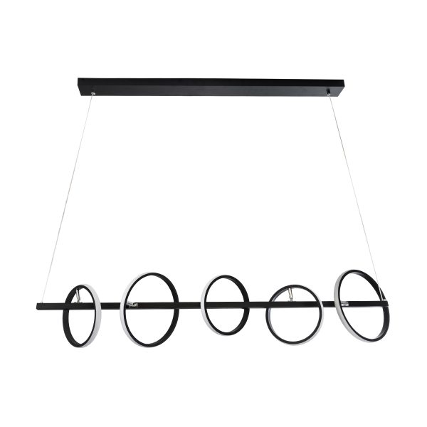 CIRCOLARE 61319 Κρεμαστό Φωτιστικό Οροφής Design LED CCT 75W 8400lm 360° AC 220-240V - Εναλλαγή Φωτισμού μέσω Τηλεχειριστηρίου All In One Ψυχρό 6000k+Φυσικό 4500k+Θερμό 2700k Dimmable Μ120 x Π25 x Υ25cm - Μαύρο - 3 Χρόνια Εγγύηση - Image 3