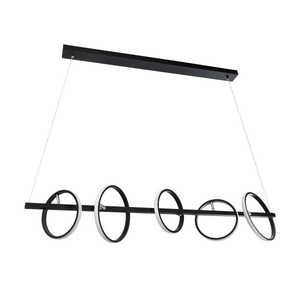 CIRCOLARE 61319 Κρεμαστό Φωτιστικό Οροφής Design LED CCT 75W 8400lm 360° AC 220-240V - Εναλλαγή Φωτισμού μέσω Τηλεχειριστηρίου All In One Ψυχρό 6000k+Φυσικό 4500k+Θερμό 2700k Dimmable Μ120 x Π25 x Υ25cm - Μαύρο - 3 Χρόνια Εγγύηση - Image 4