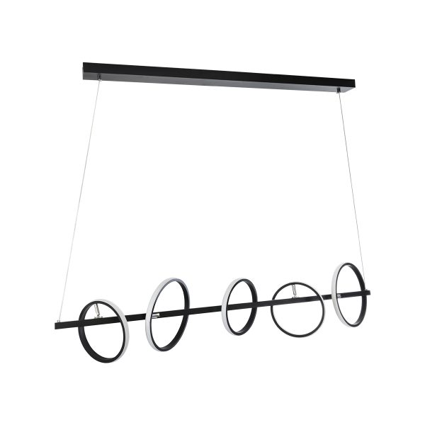 CIRCOLARE 61319 Κρεμαστό Φωτιστικό Οροφής Design LED CCT 75W 8400lm 360° AC 220-240V - Εναλλαγή Φωτισμού μέσω Τηλεχειριστηρίου All In One Ψυχρό 6000k+Φυσικό 4500k+Θερμό 2700k Dimmable Μ120 x Π25 x Υ25cm - Μαύρο - 3 Χρόνια Εγγύηση - Image 5