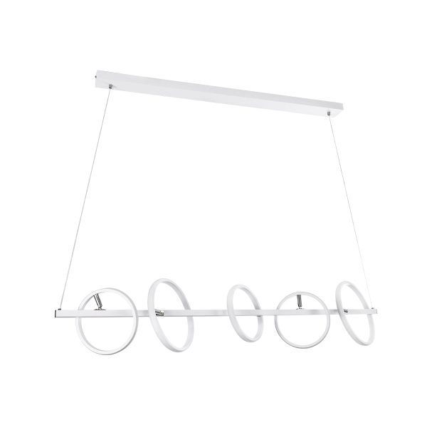 CIRCOLARE 61320 Κρεμαστό Φωτιστικό Οροφής Design LED CCT 75W 8400lm 360° AC 220-240V - Εναλλαγή Φωτισμού μέσω Τηλεχειριστηρίου All In One Ψυχρό 6000k+Φυσικό 4500k+Θερμό 2700k Dimmable Μ120 x Π25 x Υ25cm - Λευκό - 3 Χρόνια Εγγύηση - Image 2