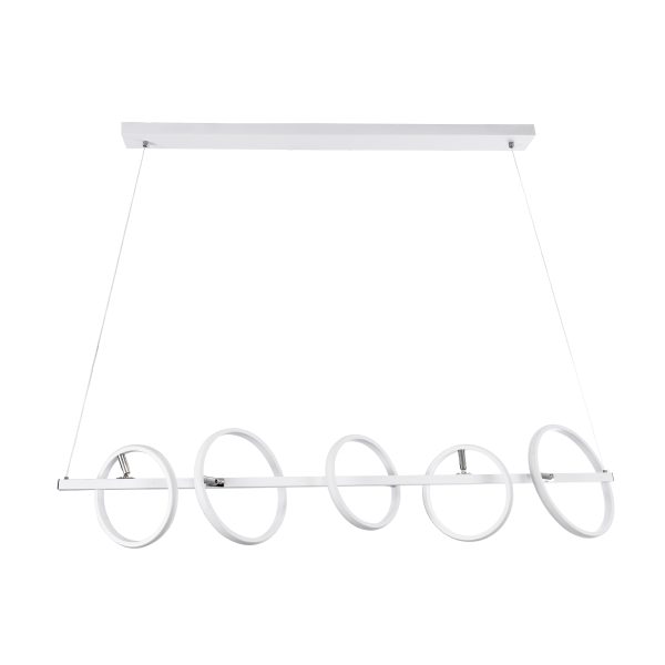 CIRCOLARE 61320 Κρεμαστό Φωτιστικό Οροφής Design LED CCT 75W 8400lm 360° AC 220-240V - Εναλλαγή Φωτισμού μέσω Τηλεχειριστηρίου All In One Ψυχρό 6000k+Φυσικό 4500k+Θερμό 2700k Dimmable Μ120 x Π25 x Υ25cm - Λευκό - 3 Χρόνια Εγγύηση - Image 3
