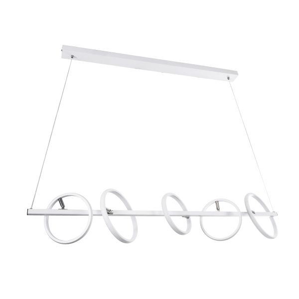 CIRCOLARE 61320 Κρεμαστό Φωτιστικό Οροφής Design LED CCT 75W 8400lm 360° AC 220-240V - Εναλλαγή Φωτισμού μέσω Τηλεχειριστηρίου All In One Ψυχρό 6000k+Φυσικό 4500k+Θερμό 2700k Dimmable Μ120 x Π25 x Υ25cm - Λευκό - 3 Χρόνια Εγγύηση - Image 4