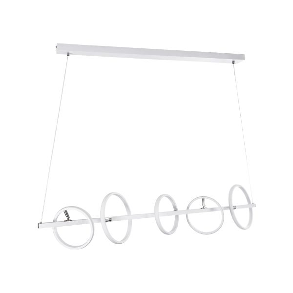 CIRCOLARE 61320 Κρεμαστό Φωτιστικό Οροφής Design LED CCT 75W 8400lm 360° AC 220-240V - Εναλλαγή Φωτισμού μέσω Τηλεχειριστηρίου All In One Ψυχρό 6000k+Φυσικό 4500k+Θερμό 2700k Dimmable Μ120 x Π25 x Υ25cm - Λευκό - 3 Χρόνια Εγγύηση - Image 5