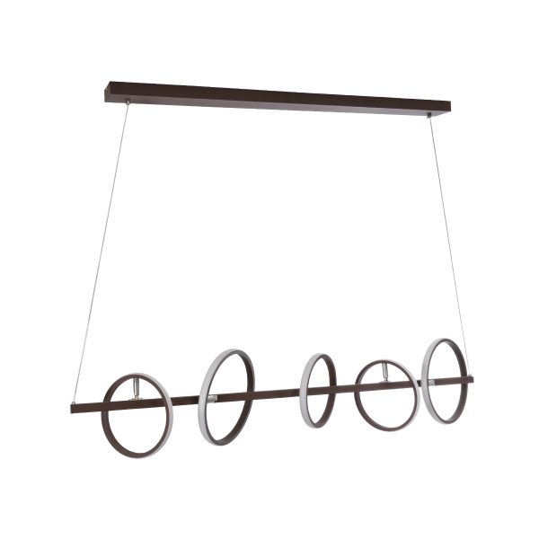 CIRCOLARE 61321 Κρεμαστό Φωτιστικό Οροφής Design LED CCT 75W 8400lm 360° AC 220-240V - Εναλλαγή Φωτισμού μέσω Τηλεχειριστηρίου All In One Ψυχρό 6000k+Φυσικό 4500k+Θερμό 2700k Dimmable Μ120 x Π25 x Υ25cm - Καφέ - 3 Χρόνια Εγγύηση - Image 5