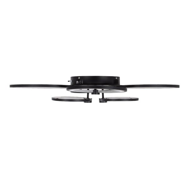 ROYAL-R 61323 Φωτιστικό Οροφής Design LED CCT 135W 16200lm 360° AC 220-240V - Εναλλαγή Φωτισμού μέσω Τηλεχειριστηρίου All In One Ψυχρό 6000k+Φυσικό 4500k+Θερμό 2700k Dimmable Μ80.5 x Π59 x Υ12cm - Μαύρο - 3 Years Warranty - Image 5