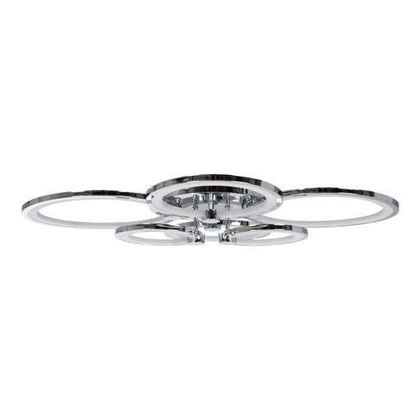 ROYAL-R 61324 Φωτιστικό Οροφής Design LED CCT 135W 16200lm 360° AC 220-240V - Εναλλαγή Φωτισμού μέσω Τηλεχειριστηρίου All In One Ψυχρό 6000k+Φυσικό 4500k+Θερμό 2700k Dimmable - Μ80.5 x Π59 x Υ12cm - Ασημί Νίκελ - 3 Years Warranty - Image 4