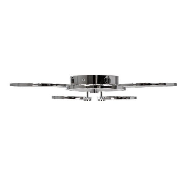 ROYAL-R 61324 Φωτιστικό Οροφής Design LED CCT 135W 16200lm 360° AC 220-240V - Εναλλαγή Φωτισμού μέσω Τηλεχειριστηρίου All In One Ψυχρό 6000k+Φυσικό 4500k+Θερμό 2700k Dimmable - Μ80.5 x Π59 x Υ12cm - Ασημί Νίκελ - 3 Years Warranty - Image 5