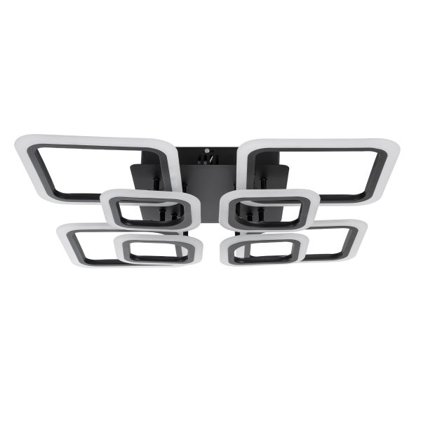 ROYAL-S 61325 Φωτιστικό Οροφής Design LED CCT 135W 16200lm 360° AC 220-240V - Εναλλαγή Φωτισμού μέσω Τηλεχειριστηρίου All In One Ψυχρό 6000k+Φυσικό 4500k+Θερμό 2700k Dimmable Μ58.5 x Π58.5 x Υ12cm - Μαύρο - 3 Years Warranty - Image 2