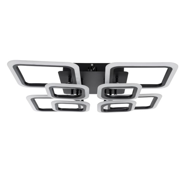 ROYAL-S 61325 Φωτιστικό Οροφής Design LED CCT 135W 16200lm 360° AC 220-240V - Εναλλαγή Φωτισμού μέσω Τηλεχειριστηρίου All In One Ψυχρό 6000k+Φυσικό 4500k+Θερμό 2700k Dimmable Μ58.5 x Π58.5 x Υ12cm - Μαύρο - 3 Years Warranty - Image 3