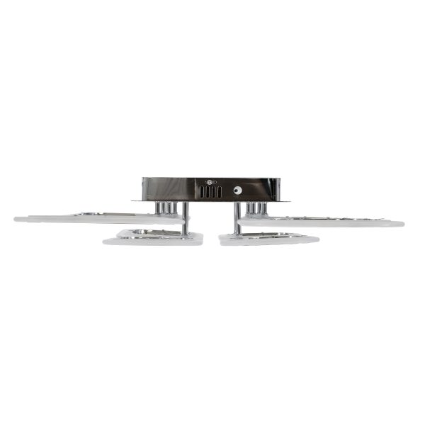 ROYAL-S 61326 Φωτιστικό Οροφής Design LED CCT 135W 16200lm 360° AC 220-240V - Εναλλαγή Φωτισμού μέσω Τηλεχειριστηρίου All In One Ψυχρό 6000k+Φυσικό 4500k+Θερμό 2700k Dimmable Μ58.5 x Π58.5 x Υ12cm - Ασημί Νίκελ - 3 Years Warranty - Image 4