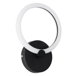 MATILDA 61339 Φωτιστικό Τοίχου – Απλίκα Design LED CCT 8W 960lm 360° AC 220-240V – Εναλλαγή Φωτισμού μέσω Διακόπτη On/Off All In One Ψυχρό 6000k+Φυσικό 4500k+Θερμό 2700k Μ20 x Π5 x Υ25.5cm – Μαύρο – 3 Years Warranty