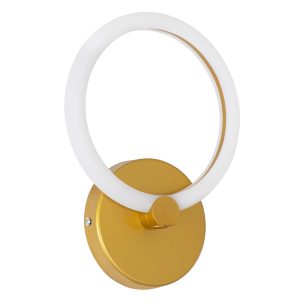 MATILDA 61340 Φωτιστικό Τοίχου – Απλίκα Design LED CCT 8W 960lm 360° AC 220-240V – Εναλλαγή Φωτισμού μέσω Διακόπτη On/Off All In One Ψυχρό 6000k+Φυσικό 4500k+Θερμό 2700k Μ20 x Π5 x Υ25.5cm – Χρυσό – 3 Years Warranty