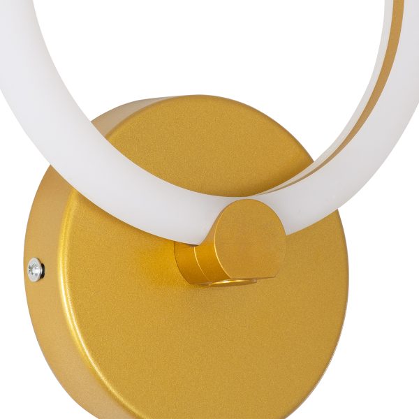 MATILDA 61340 Φωτιστικό Τοίχου - Απλίκα Design LED CCT 8W 960lm 360° AC 220-240V - Εναλλαγή Φωτισμού μέσω Διακόπτη On/Off All In One Ψυχρό 6000k+Φυσικό 4500k+Θερμό 2700k Μ20 x Π5 x Υ25.5cm - Χρυσό - 3 Years Warranty - Image 5