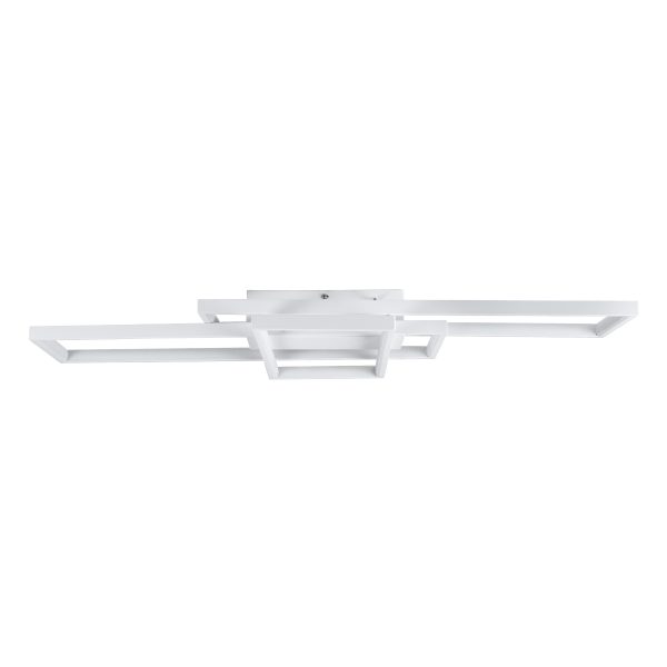 QUADRA 61386 Φωτιστικό Οροφής Design LED CCT 100W 12000lm 120° AC 220-240V - Εναλλαγή Φωτισμού μέσω Τηλεχειριστηρίου All In One Ψυχρό 6000k+Φυσικό 4500k+Θερμό 2700k Dimmable Μ85 x Π45 x Υ9cm - Λευκό - 3 Years Warranty - Image 3
