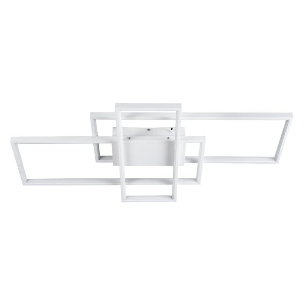 QUADRA 61386 Φωτιστικό Οροφής Design LED CCT 100W 12000lm 120° AC 220-240V - Εναλλαγή Φωτισμού μέσω Τηλεχειριστηρίου All In One Ψυχρό 6000k+Φυσικό 4500k+Θερμό 2700k Dimmable Μ85 x Π45 x Υ9cm - Λευκό - 3 Years Warranty - Image 4