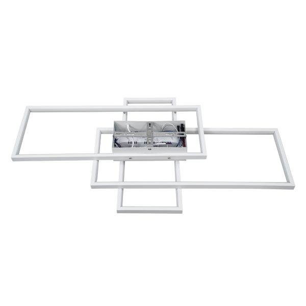 QUADRA 61386 Φωτιστικό Οροφής Design LED CCT 100W 12000lm 120° AC 220-240V - Εναλλαγή Φωτισμού μέσω Τηλεχειριστηρίου All In One Ψυχρό 6000k+Φυσικό 4500k+Θερμό 2700k Dimmable Μ85 x Π45 x Υ9cm - Λευκό - 3 Years Warranty - Image 5