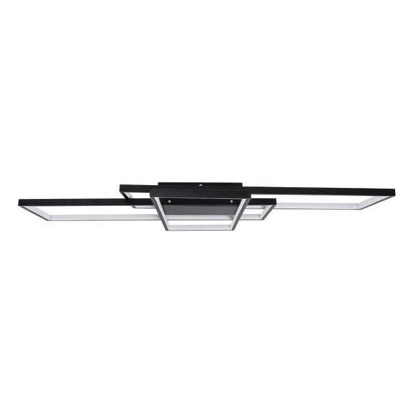 QUADRA 61388 Φωτιστικό Οροφής Design LED CCT 120W 14400lm 120° AC 220-240V - Εναλλαγή Φωτισμού μέσω Τηλεχειριστηρίου All In One Ψυχρό 6000k+Φυσικό 4500k+Θερμό 2700k Dimmable Μ105 x Π60 x Υ9cm - Μαύρο - 3 Years Warranty - Image 3