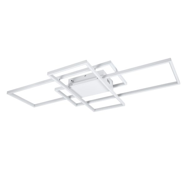 QUADRA 61389 Φωτιστικό Οροφής Design LED CCT 120W 14400lm 120° AC 220-240V - Εναλλαγή Φωτισμού μέσω Τηλεχειριστηρίου All In One Ψυχρό 6000k+Φυσικό 4500k+Θερμό 2700k Dimmable Μ105 x Π60 x Υ9cm - Λευκό - 3 Years Warranty - Image 2