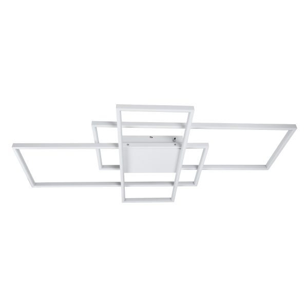 QUADRA 61389 Φωτιστικό Οροφής Design LED CCT 120W 14400lm 120° AC 220-240V - Εναλλαγή Φωτισμού μέσω Τηλεχειριστηρίου All In One Ψυχρό 6000k+Φυσικό 4500k+Θερμό 2700k Dimmable Μ105 x Π60 x Υ9cm - Λευκό - 3 Years Warranty - Image 4