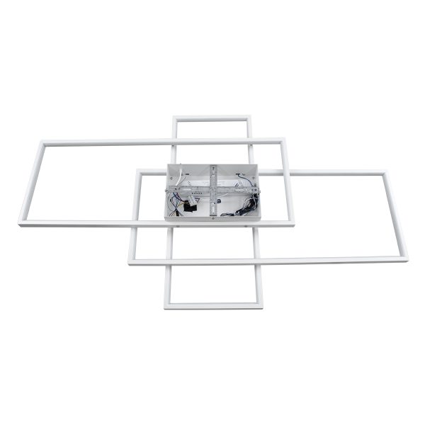 QUADRA 61389 Φωτιστικό Οροφής Design LED CCT 120W 14400lm 120° AC 220-240V - Εναλλαγή Φωτισμού μέσω Τηλεχειριστηρίου All In One Ψυχρό 6000k+Φυσικό 4500k+Θερμό 2700k Dimmable Μ105 x Π60 x Υ9cm - Λευκό - 3 Years Warranty - Image 5