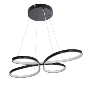 BUTTERFLY 61391 Κρεμαστό Φωτιστικό Οροφής Design LED CCT 75W 8400lm 300° AC 220-240V – Εναλλαγή Φωτισμού μέσω Τηλεχειριστηρίου All In One Ψυχρό 6000k+Φυσικό 4500k+Θερμό 2700k Dimmable Μ71 x Π52 x Υ4cm – Μαύρο – 3 Years Warranty