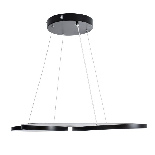 BUTTERFLY 61391 Κρεμαστό Φωτιστικό Οροφής Design LED CCT 75W 8400lm 300° AC 220-240V - Εναλλαγή Φωτισμού μέσω Τηλεχειριστηρίου All In One Ψυχρό 6000k+Φυσικό 4500k+Θερμό 2700k Dimmable Μ71 x Π52 x Υ4cm - Μαύρο - 3 Years Warranty - Image 5
