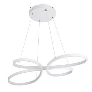 BUTTERFLY 61392 Κρεμαστό Φωτιστικό Οροφής Design LED CCT 75W 8400lm 300° AC 220-240V – Εναλλαγή Φωτισμού μέσω Τηλεχειριστηρίου All In One Ψυχρό 6000k+Φυσικό 4500k+Θερμό 2700k Dimmable Μ71 x Π52 x Υ4cm – Λευκό – 3 Years Warranty