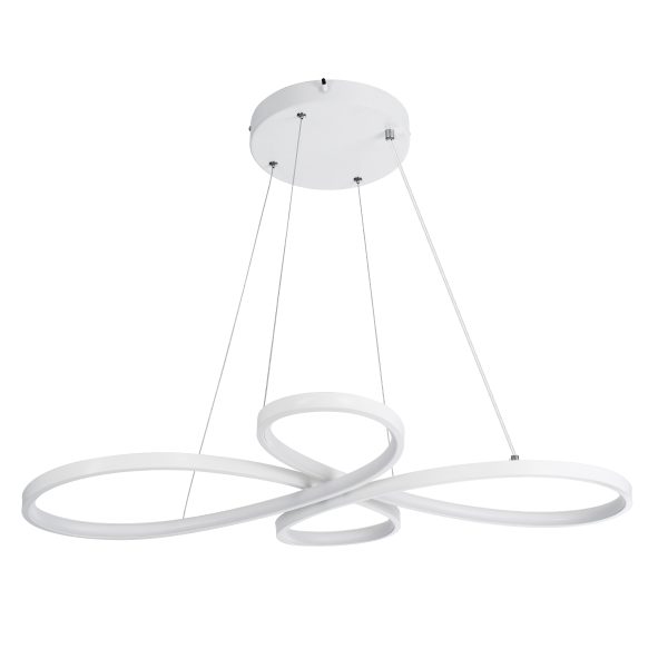 BUTTERFLY 61392 Κρεμαστό Φωτιστικό Οροφής Design LED CCT 75W 8400lm 300° AC 220-240V - Εναλλαγή Φωτισμού μέσω Τηλεχειριστηρίου All In One Ψυχρό 6000k+Φυσικό 4500k+Θερμό 2700k Dimmable Μ71 x Π52 x Υ4cm - Λευκό - 3 Years Warranty - Image 4